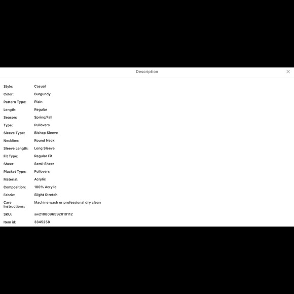 BURGUNDY OPEN KNIT LANTERN SLEEVE SWEATER - Picture 7 of 8